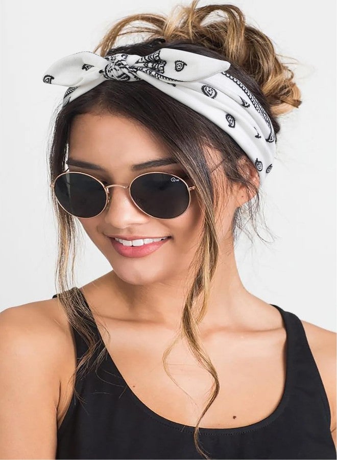 AIBFRID 6 Packs Bow Headbands for Women Girls Boho Bandana Headband Paisley Printed Head Bands for Women’s Hair Non Slip Cute Knotted Womens Hairbands Head Wraps Turban Hair Accessories - Image 3
